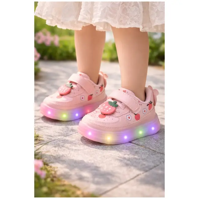 Adidasi roz cu luminite capsunele adt-19-1