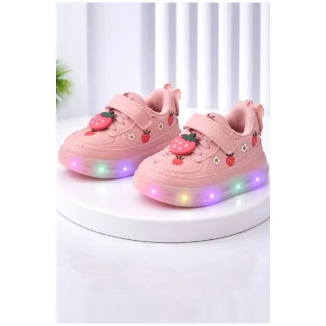 Adidasi roz cu luminite capsunele adt-19-1