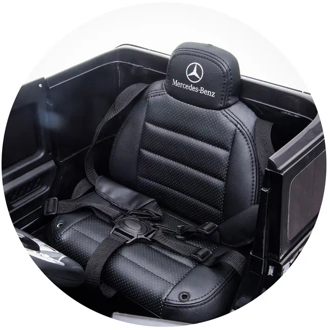 Masinuta electrica Chipolino SUV Mercedes AMG G63 cu scaun din piele si roti EVA black HUBELJG63M253B