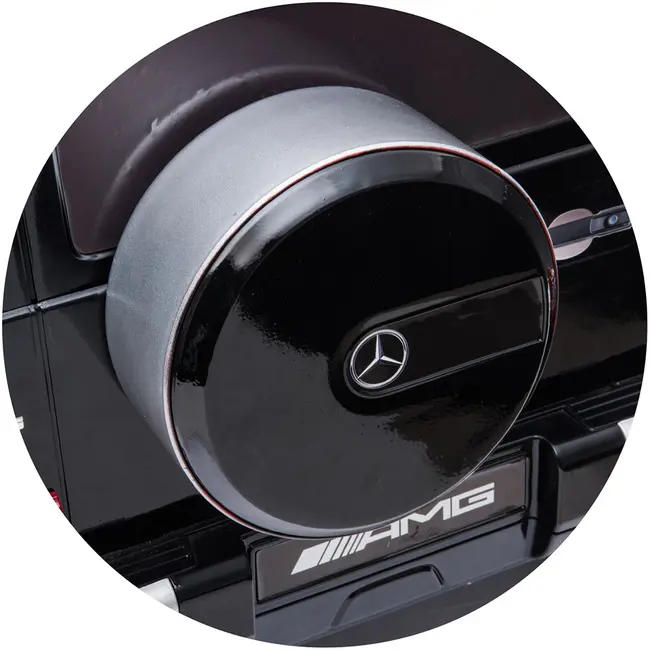Masinuta electrica Chipolino SUV Mercedes AMG G63 cu scaun din piele si roti EVA black HUBELJG63M253B