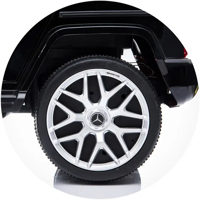 Masinuta electrica Chipolino SUV Mercedes AMG G63 cu scaun din piele si roti EVA black HUBELJG63M253B