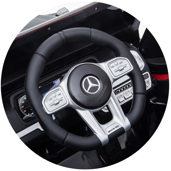 Masinuta electrica Chipolino SUV Mercedes AMG G63 cu scaun din piele si roti EVA black HUBELJG63M253B
