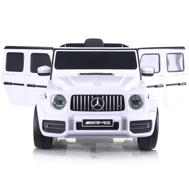 Masinuta electrica Chipolino SUV Mercedes AMG G63 cu scaun din piele si roti EVA white HUBELJG63M251W