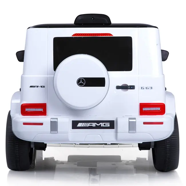 Masinuta electrica Chipolino SUV Mercedes AMG G63 cu scaun din piele si roti EVA white HUBELJG63M251W