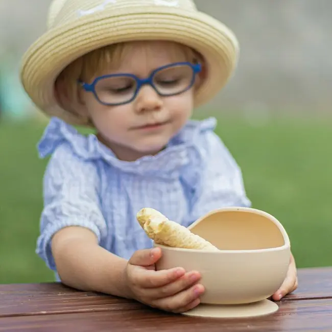 Bol, Petite&Mars, Take&Match, Din silicon, Cu ventuza, Fara BPA, Adecvat pentru masina de spalat vase si microunde, Nu absoarbe mirosuri, 6 luni+, 360 ml, Frosted Sky, Albastru BYN707767