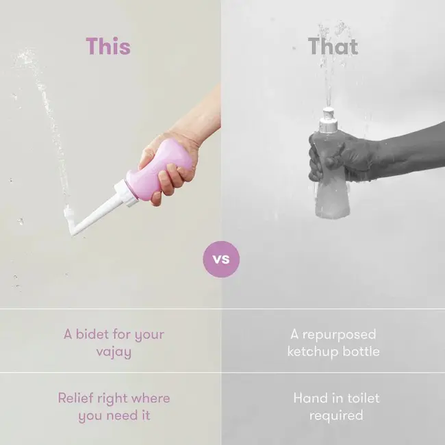 Dus vaginal, FridaBaby, Pentru igiena intima, Util in perioada postpartum, Portabil, 300 ml, Cu punga depozitare, Roz BYNFRIMWPKNS