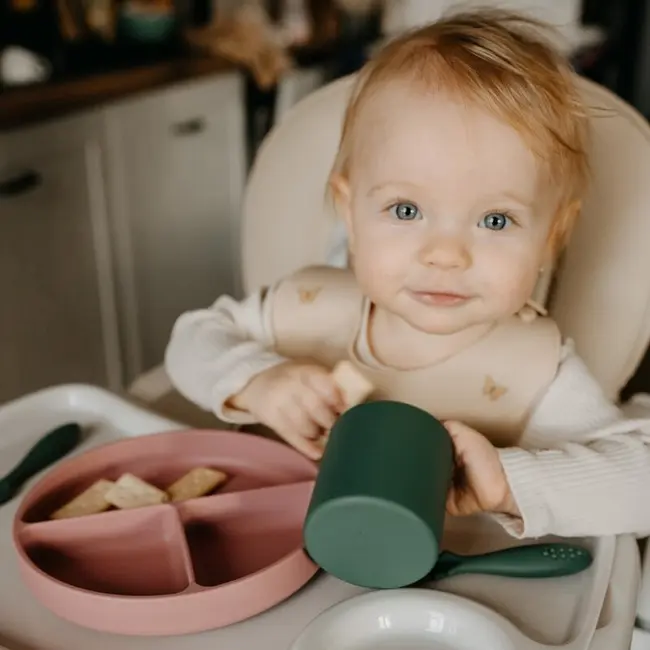 Farfurie compartimentata, Petite&Mars, Take&Match, Din silicon, Rotunda, Cu ventuza si 3 compartimente, Adecvata pentru masina de spalat vase si microunde, Nu absoarbe mirosuri, Fara BPA, 500 ml, 6 luni+, Bitter Cocoa, Maro BYN715768