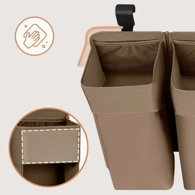 Organizator multifunctional, Lionelo, Sidepocket L, 58x11x58 cm, 3 parti independente cu multiple buzunare, Universal, Constructie ranforsata, Bej BYNLO-SIDEPOCKET_LARGE_BEIGE