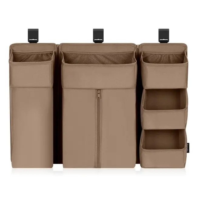 Organizator multifunctional, Lionelo, Sidepocket L, 58x11x58 cm, 3 parti independente cu multiple buzunare, Universal, Constructie ranforsata, Bej BYNLO-SIDEPOCKET_LARGE_BEIGE