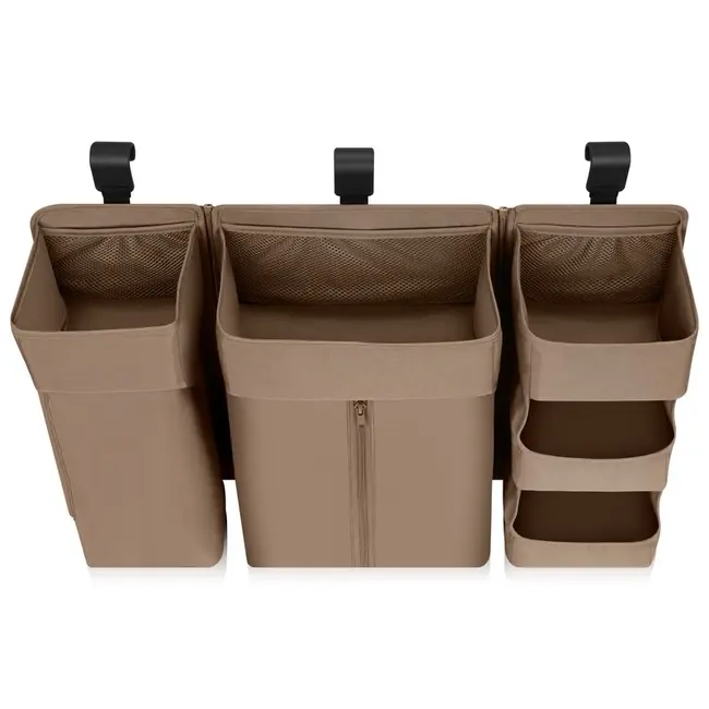 Organizator multifunctional, Lionelo, Sidepocket L, 58x11x58 cm, 3 parti independente cu multiple buzunare, Universal, Constructie ranforsata, Bej BYNLO-SIDEPOCKET_LARGE_BEIGE