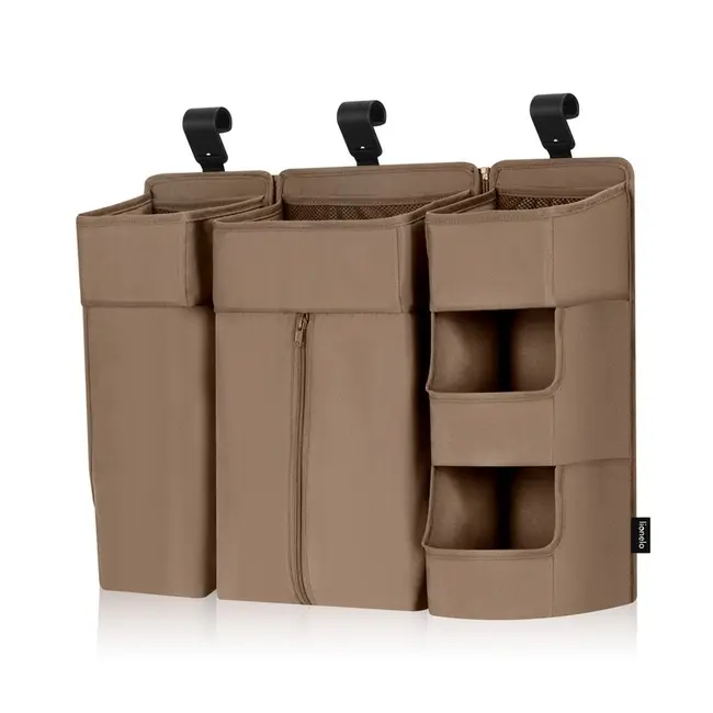 Organizator multifunctional, Lionelo, Sidepocket L, 58x11x58 cm, 3 parti independente cu multiple buzunare, Universal, Constructie ranforsata, Bej BYNLO-SIDEPOCKET_LARGE_BEIGE