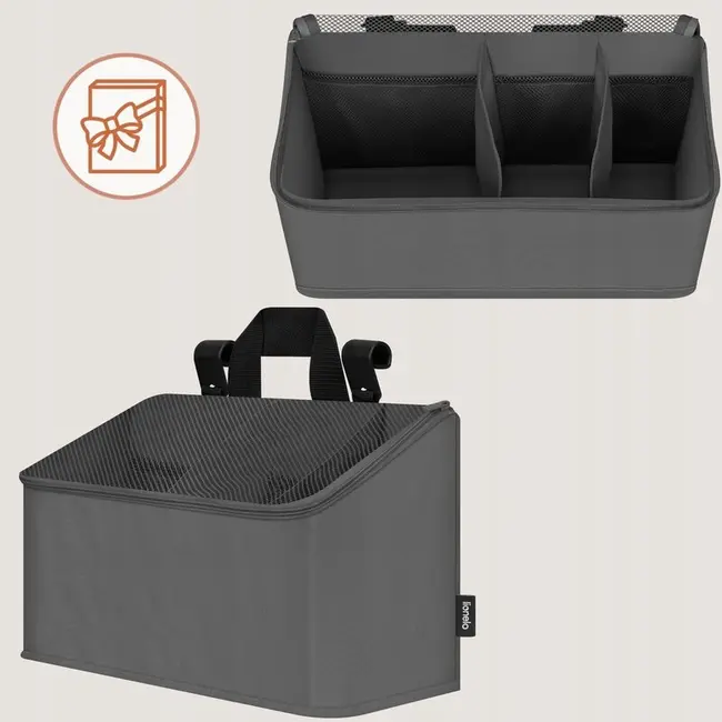 Organizator multifunctional, Lionelo, Sidepocket M, 43x15x23 cm, 3 compartimente, Universal, Constructie ranforsata, Gri BYNLO-SIDEPOCKET_MEDIUM_GREY
