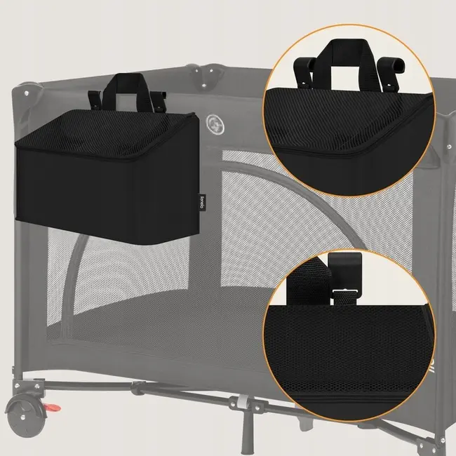 Organizator multifunctional, Lionelo, Sidepocket M, 43x15x23 cm, 3 compartimente, Universal, Constructie ranforsata, Negru BYNLO-SIDEPOCKET_MEDIUM_BLACK