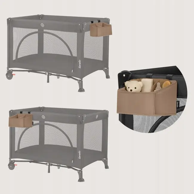 Organizator multifunctional, Lionelo, Sidepocket S, 26x12x15 cm, 2 compartimente, Universal, Constructie ranforsata, Bej BYNLO-SIDEPOCKET_SMALL_BEIGE