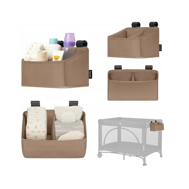 Organizator multifunctional, Lionelo, Sidepocket S, 26x12x15 cm, 2 compartimente, Universal, Constructie ranforsata, Bej BYNLO-SIDEPOCKET_SMALL_BEIGE