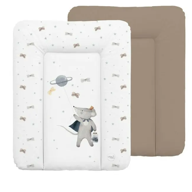Saltea de infasat, Ceba Baby, Moale, 70 x 50 cm, Suprafata impermeabila, Pentru comode de infasat sau suprafete plane, Fara ftalati, 0 luni+, Cosmic Mouse BYNAGS-143-000-809