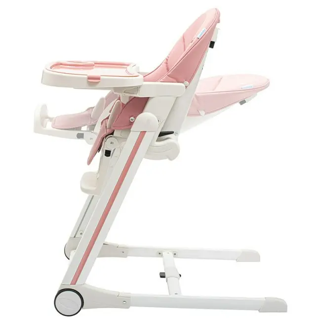 Scaun de masa, New Baby, Muka, Pliabil, Pana la 15 kg, Reglabil pe inaltime in 5 trepte, Reglare suport pentru picioare in 3 trepte, 6-36 luni, Dusty Pink BYN52927