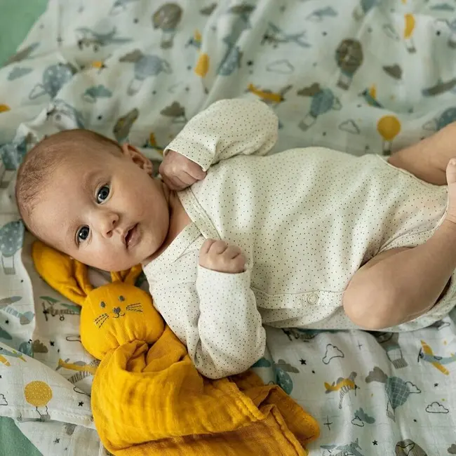 Set 2 scutece, Petite&Mars, Misty, Din muselina de bambus, Hipoalergenice, Dimensiuni mari, 120 x 120 cm, Certificate Oeko Tex Standard 100, Celestial Planets BYN417367