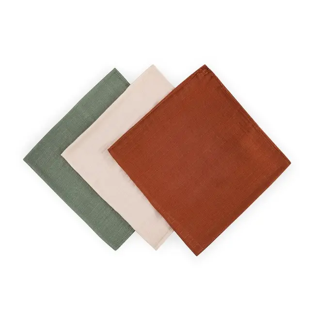 Set 3 scutece, Petite&Mars, Moussy, Din muselina de bambus, Hipoalergenice, 68 x 68 cm, Certificate Oeko Tex Standard 100, Earth Tones BYN415370