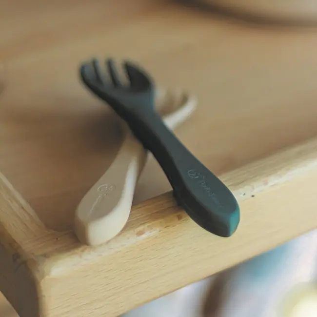 Set tacamuri, Petite&Mars, Take&Match, Din silicon, Forma ergonomica, Delicate cu gingiile, Adecvate pentru masina de spalat vase, Fara BPA, 6 luni+, Frosted Sky, Albastru BYN709767