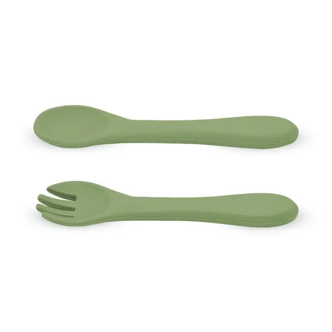 Set tacamuri, Petite&Mars, Take&Match, Din silicon, Forma ergonomica, Delicate cu gingiile, Adecvate pentru masina de spalat vase, Fara BPA, 6 luni+, Sweet Pea, Verde BYN709766
