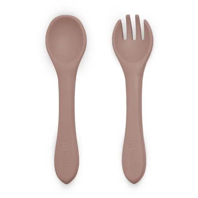 Set tacamuri, Petite&Mars, Take&Match, Din silicon, Forma ergonomica, Delicate cu gingiile, Adecvate pentru masina de spalat vase, Fara BPA, 6 luni+, Velvet Latte, Maro pudrat BYN709769