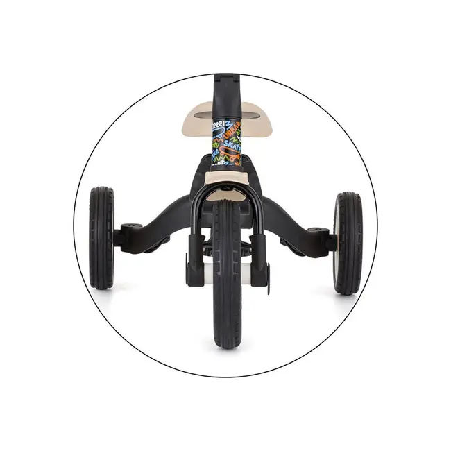 Tricicleta, Petite&Mars, Turbo, Editie limitata, 5 in 1, Multifunctionala, Vehicul de impins, Bicicleta cu/fara pedale, Cu maner de ghidaj, Detasabil, Roti din cauciuc, Pana la 25 kg, 1.5-5 ani, City Beat BYN613481