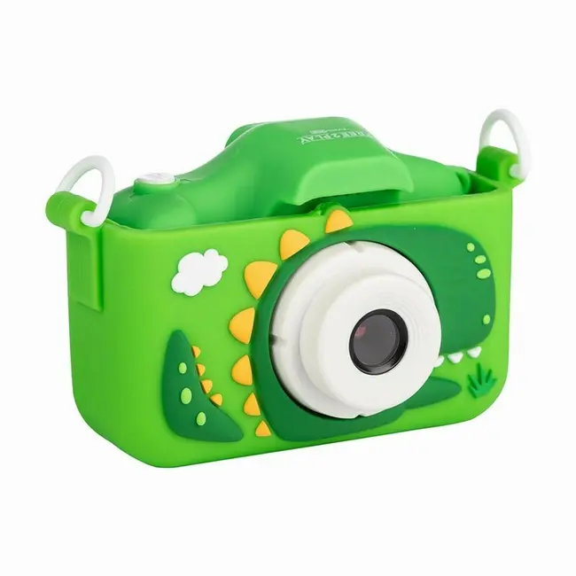 Aparat foto digital pentru copii, Free2Play, Cu functie selfie, Cadre distractive, Cu 6 filtre, Dino BYN86915