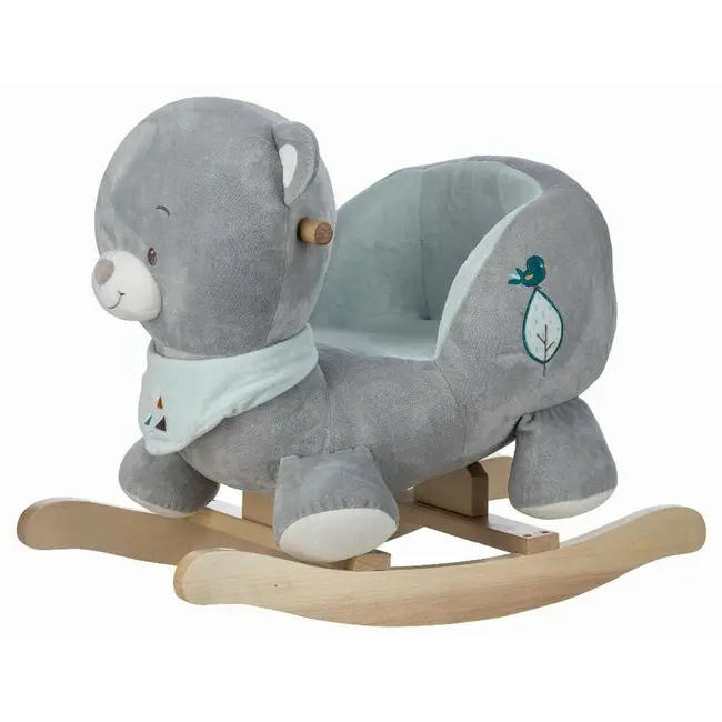 Balansoar, Free2Play, Max the Bear, Cu sa confortabila cu spatar, Din lemn, 18 luni+, Blue BYN83471