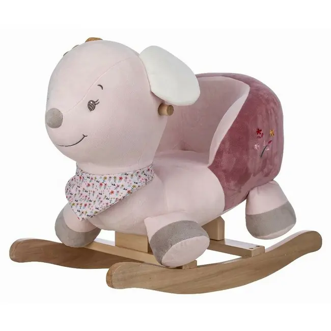 Balansoar, Free2Play, Zoe the Mouse, Cu sa confortabila cu spatar, Din lemn, 18 luni+, Pink BYN83488