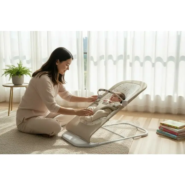 Balansoar, Jane, Baluu, Pliabil, Cu bara de jucarii si spatar reglabil in 3 pozitii, Conform cu standardul european de siguranta EN 12790:2023, Iris BYN8420421087718