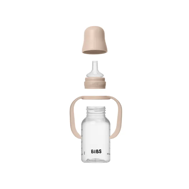 Bibs - set biberon tip sippy cup pp 150 ml cu cioc din silicon și sistem antipicurare, blush bbb50211244