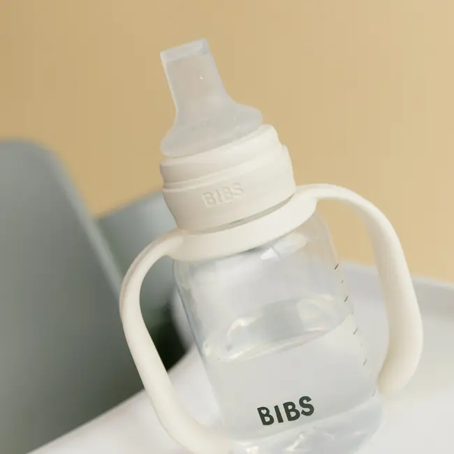 Bibs - set biberon tip sippy cup pp 150 ml cu cioc din silicon și sistem antipicurare, ivory bbb50211216