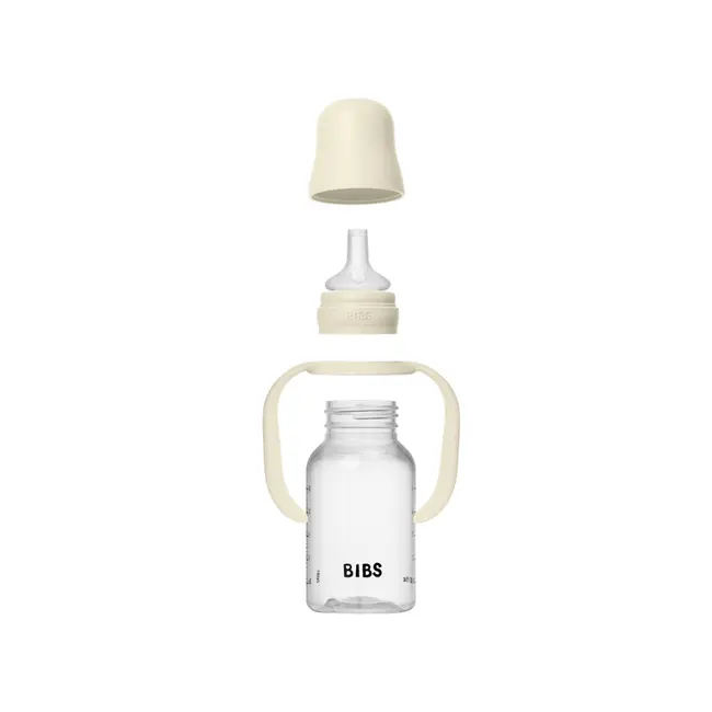 Bibs - set biberon tip sippy cup pp 150 ml cu cioc din silicon și sistem antipicurare, ivory bbb50211216