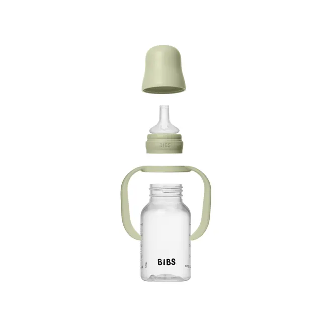Bibs - set biberon tip sippy cup pp 150 ml cu cioc din silicon și sistem antipicurare, sage bbb50211250