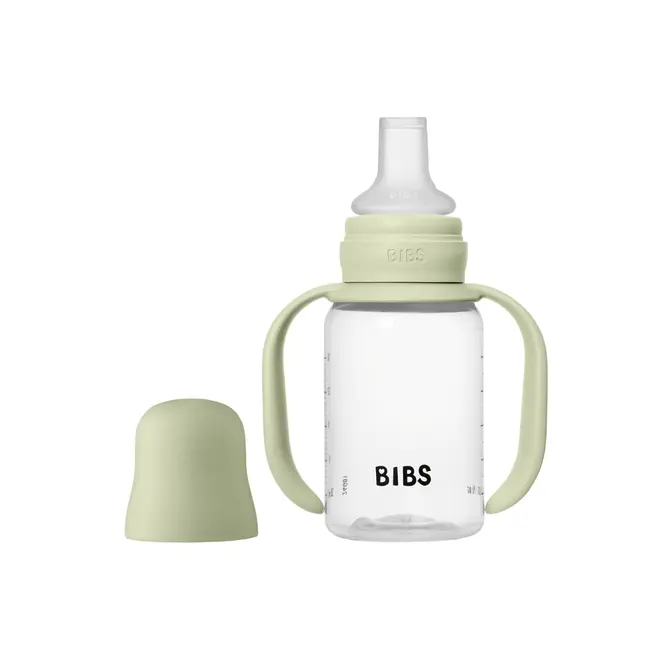 Bibs - set biberon tip sippy cup pp 150 ml cu cioc din silicon și sistem antipicurare, sage bbb50211250