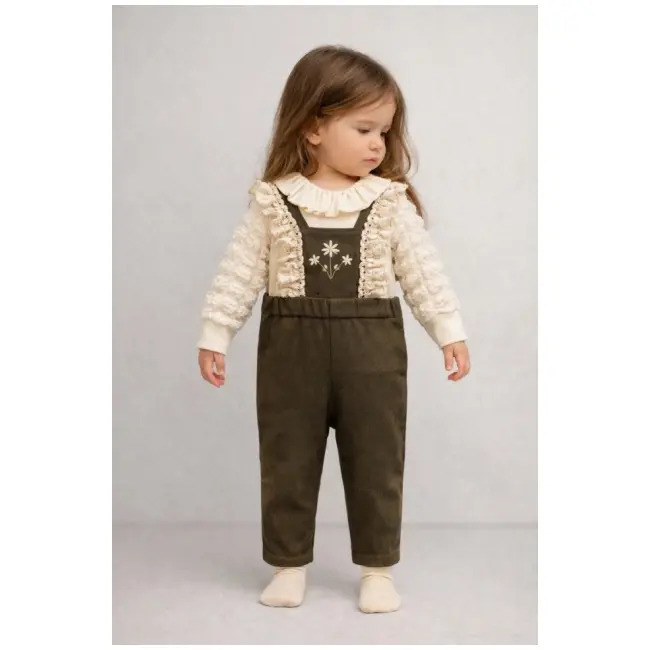 Costumas bluza cu salopeta verde pentru bebelusi - minicayzen y1130-1