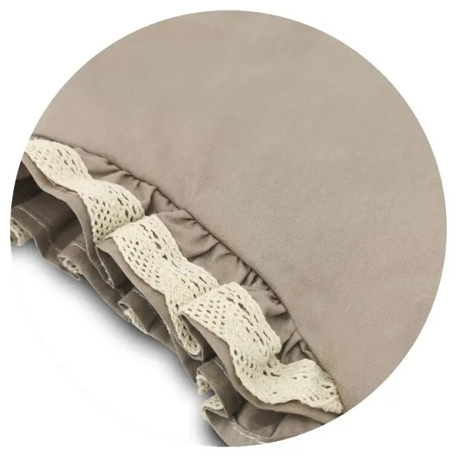 Cosulet bebelus, MimiNu, Premium, Pentru dormit, Baby Nest 55 x 75 cm, Cu Volanase si dantela, Husa 100% bumbac, Din bumbac certificat Oeko Tex Standard 100, Mocha BYN6426972031394