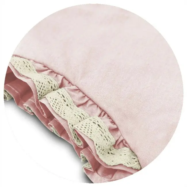 Cosulet bebelus, MimiNu, Premium, Pentru dormit, Baby Nest 55 x 75 cm, Cu Volanase si dantela, Husa 100% bumbac, Din bumbac certificat Oeko Tex Standard 100, Powder Pink BYN6426972031387