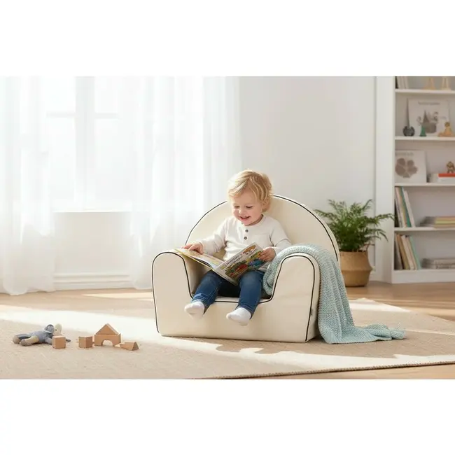 Fotoliu din burete, Bubaba, Bunny, Pentru copii, 9 luni-5 ani, White BYN87912