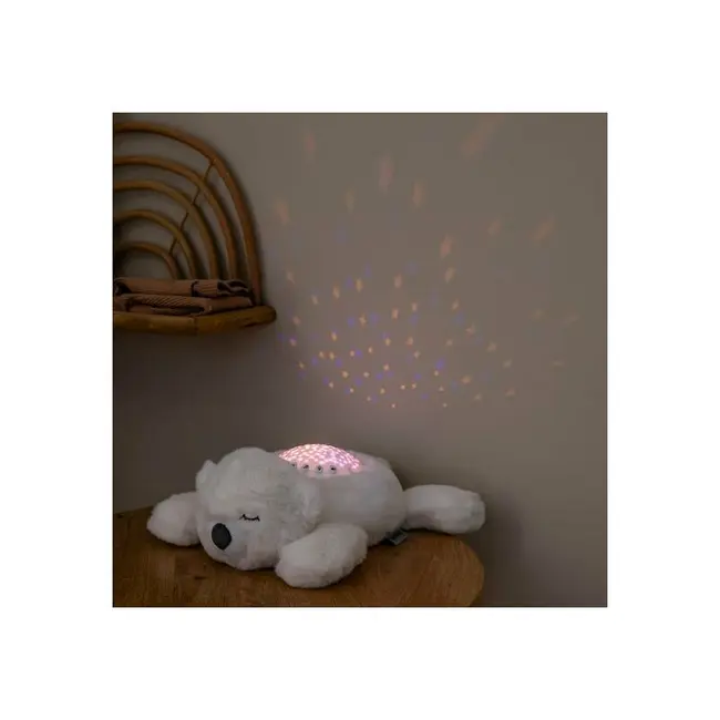 Lampa de veghe, Nattou, Cu proiectii, melodii si sunete albe, 5 sunete, 3 culori, Leduri care nu se incalzesc, Volum reglabil, Functie temporizator, Plusul se poate spala, 22x25x9 cm, Koala, Gri BYN875585