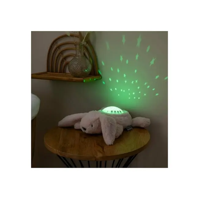 Lampa de veghe, Nattou, Cu proiectii, melodii si sunete albe, Leduri care nu se incalzesc, Volum reglabil, Functie temporizator, Plusul se poate spala, 22x25x9 cm, Iepuras, Bej BYN875622