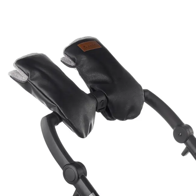 Manusi magnetice pentru carucior, Jane, Pentru vremea rece, Interior din fleece si exterior imitatie piele, Black BYN8420421091494