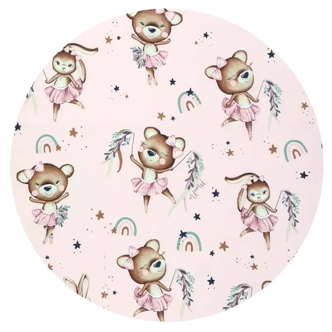 Paturica calduroasa, MimiNu, Pentru scoica, scaun auto/carucior, Cu gluga si urechi, Dimensiune 90x90 cm, Din Minky + Bumbac, Materiale certificate Oeko Tex Standard 100, Design, Little Ballerina Pink BYN6426972030809