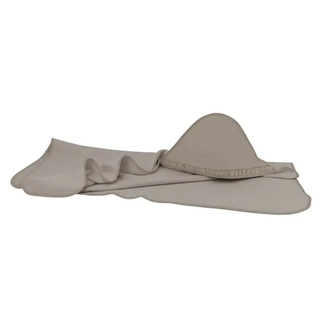 Prosop cu gluga, MimiNu, Mare, Cu volanas, Dimensiune 100x100 cm, Din bumbac si thermo fleece, Materiale certificate Oeko Tex Standard 100, Colectia Royal, Mocha BYN6426972031059