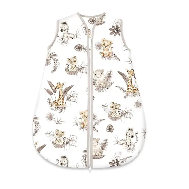 Sac de dormit, MimiNu, Pentru bebelusi, De iarna, Din bumbac certificat Oeko Tex Standard 100, Cu fermoar, 70 cm, 2.5 Tog, Savanna BYN6426972031134
