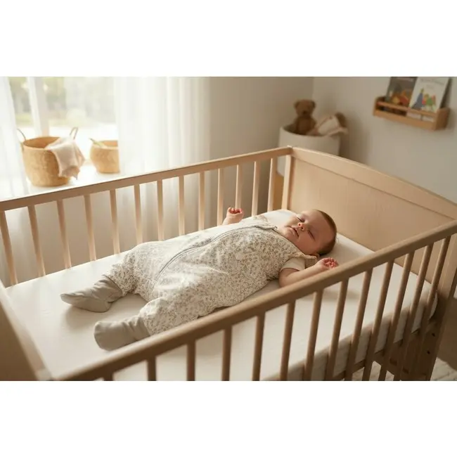 Sac de dormit, MimiNu, Premium, Cu picioruse, De iarna, Din bumbac certificat Oeko Tex Standard 100, Cu dantela si volan, 90 cm, S, Meadow BYN6426972031356