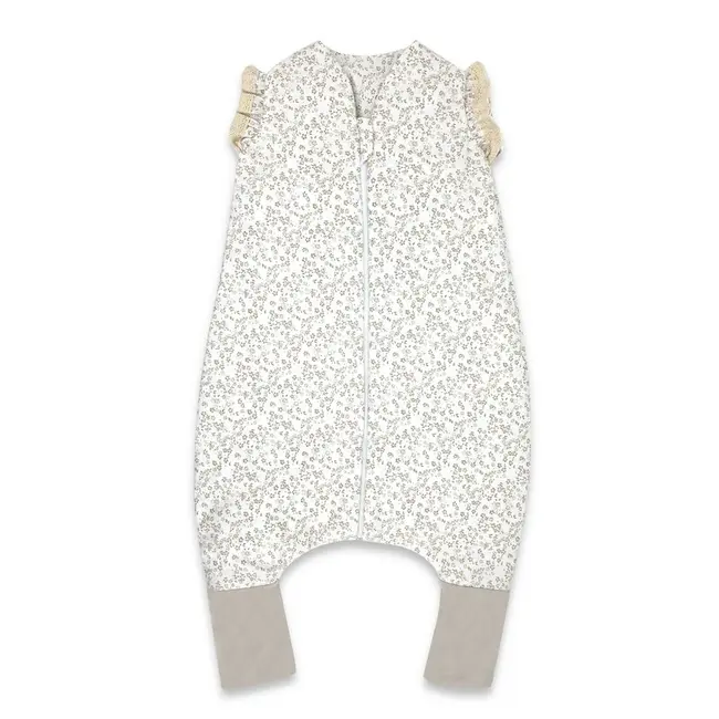 Sac de dormit, MimiNu, Premium, Cu picioruse, De iarna, Din bumbac certificat Oeko Tex Standard 100, Cu dantela si volan, 90 cm, S, Meadow BYN6426972031356