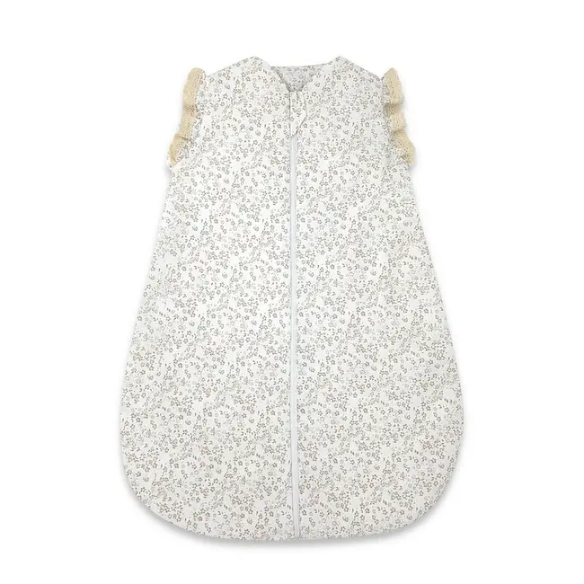 Sac de dormit, MimiNu, Premium, Pentru bebelusi, De iarna, Din bumbac certificat Oeko Tex Standard 100, Cu dantela si volan, 70 cm, 2.5 Tog, Meadow BYN6426972031349