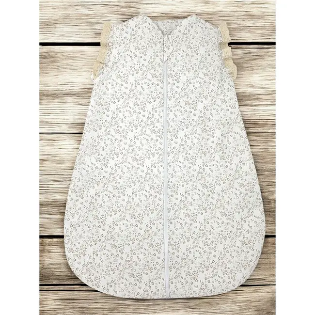 Sac de dormit, MimiNu, Premium, Pentru bebelusi, De iarna, Din bumbac certificat Oeko Tex Standard 100, Cu dantela si volan, 70 cm, 2.5 Tog, Meadow BYN6426972031349